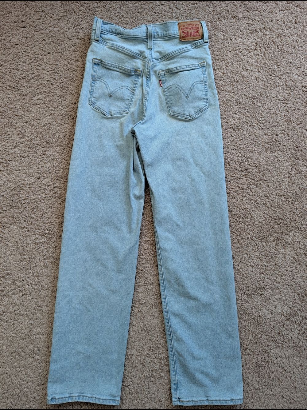 Levis Womens Light Wash Blue Stretch Ribcage Straight Ankle Jeans 28x32 - Picture 4 of 16
